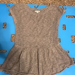 American Eagle Outfitters Gray Peplum Blouse